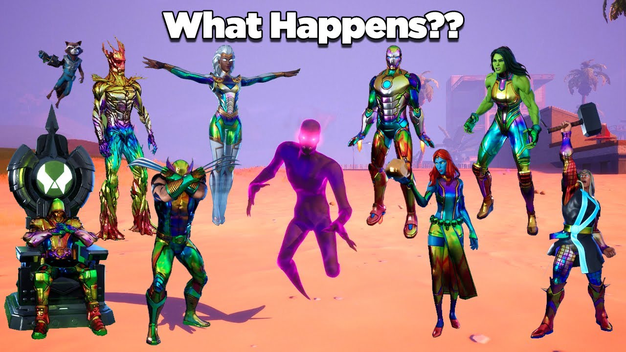What Happens When You Use All Marvel Characters' Built-In Emotes as a Shadow? - Fortnite Experiments