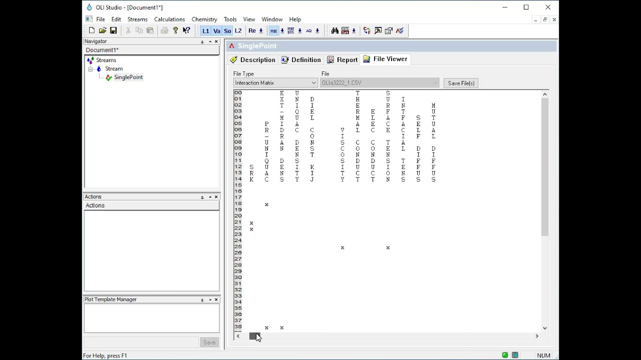 Interaction Matrix OLI Studio