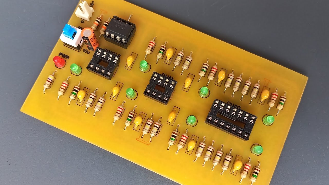Opamp IC Tester Circuit Board For Single, Dual & Quad Opamps In DIY PCB / Making Video 