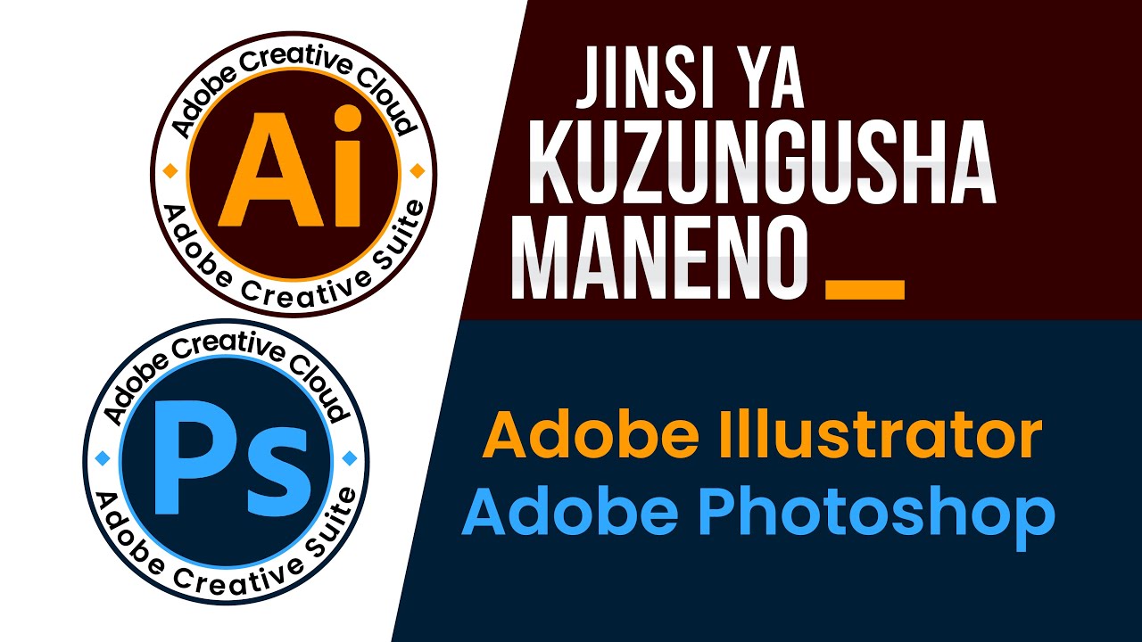 JINSI  YA  KUZUNGUSHA MANENO KWA KUTUMIA #adobephotoshop #adobeillustrator