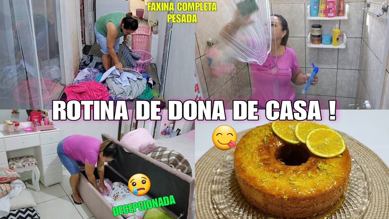 ROTINA de DONA de CASA -Lavei ROUPAS -FAXINA Completa + BOLO de LARANJA Fácil...