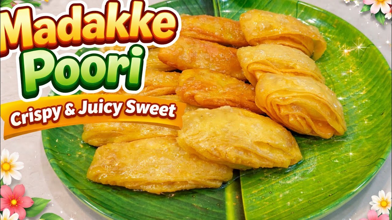 Madakke Poori | South Indian Special Sweet Recipe | Soft Inside & Crispy Outside#MadakkePoori #Sweet