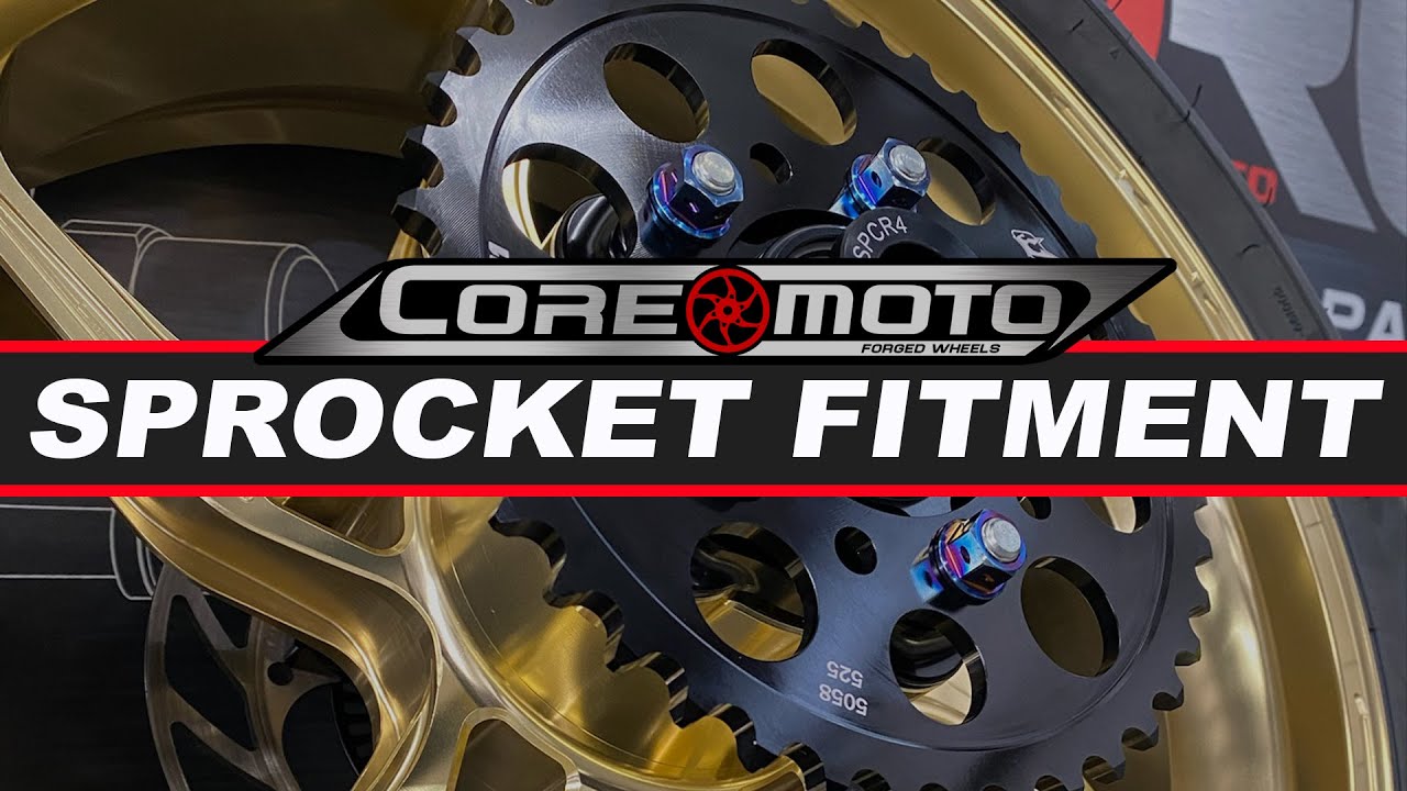 Core Moto Forged superbike wheels sprocket information.