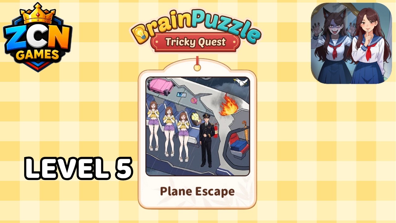 Brain Puzzle: Tricky Quest &ndash; Plane Escape Walkthrough | Level 5 Solution