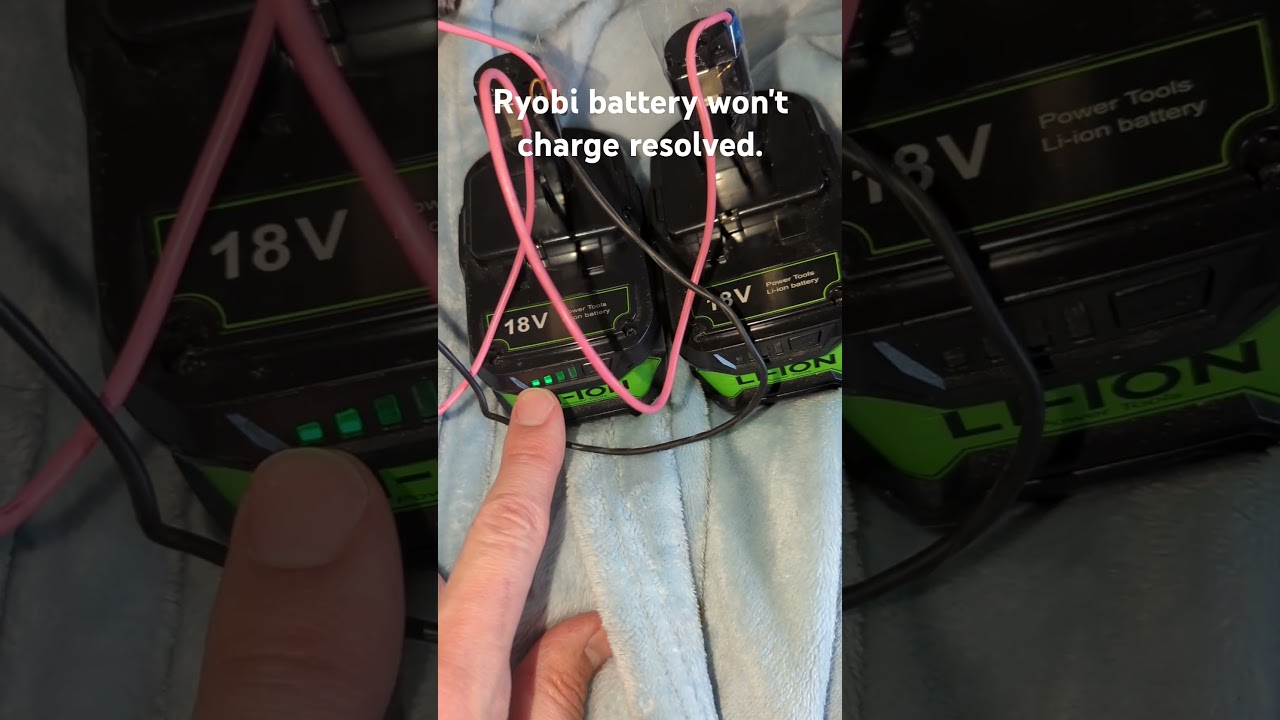 Ryobi 18 volt lithium ion battery won't charge completely dead. Resolved easy fix