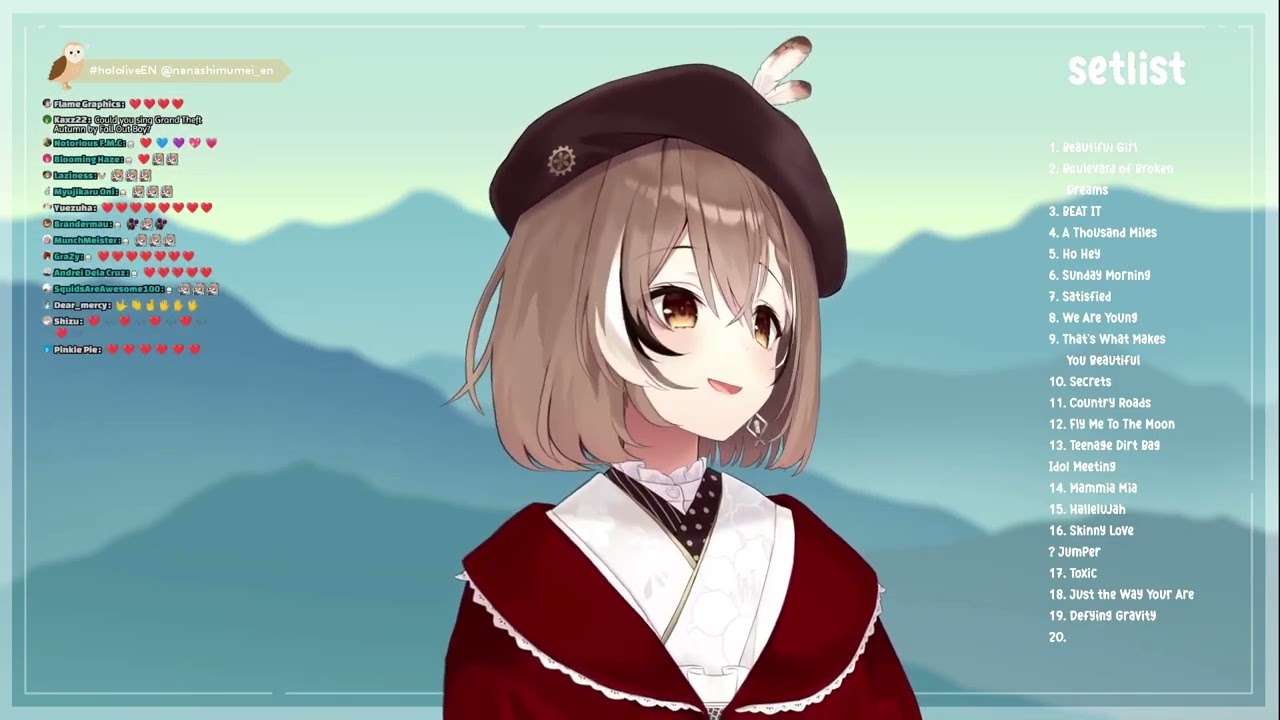Nanashi Mumei sings Riptide