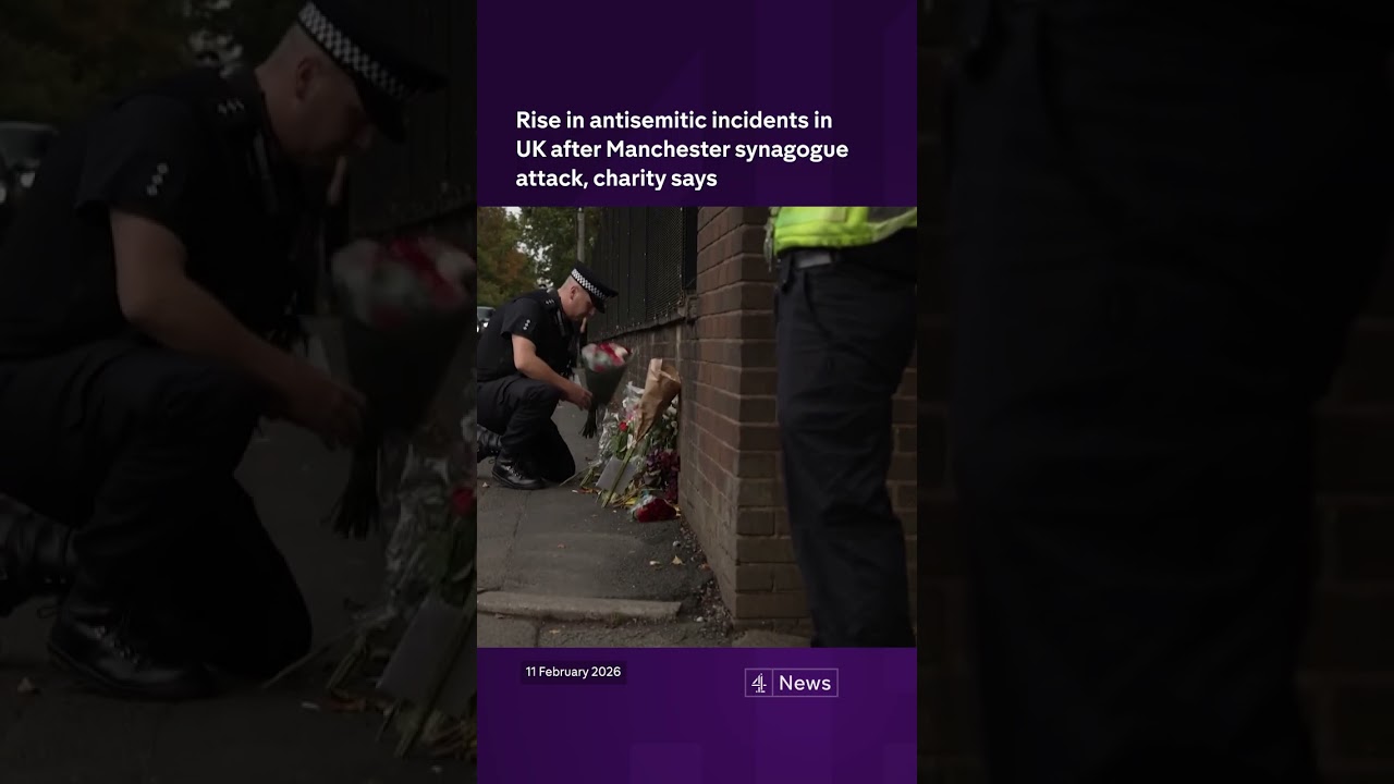 Rise in antisemitic incidents in UK after Manchester synagogue attack, charity says