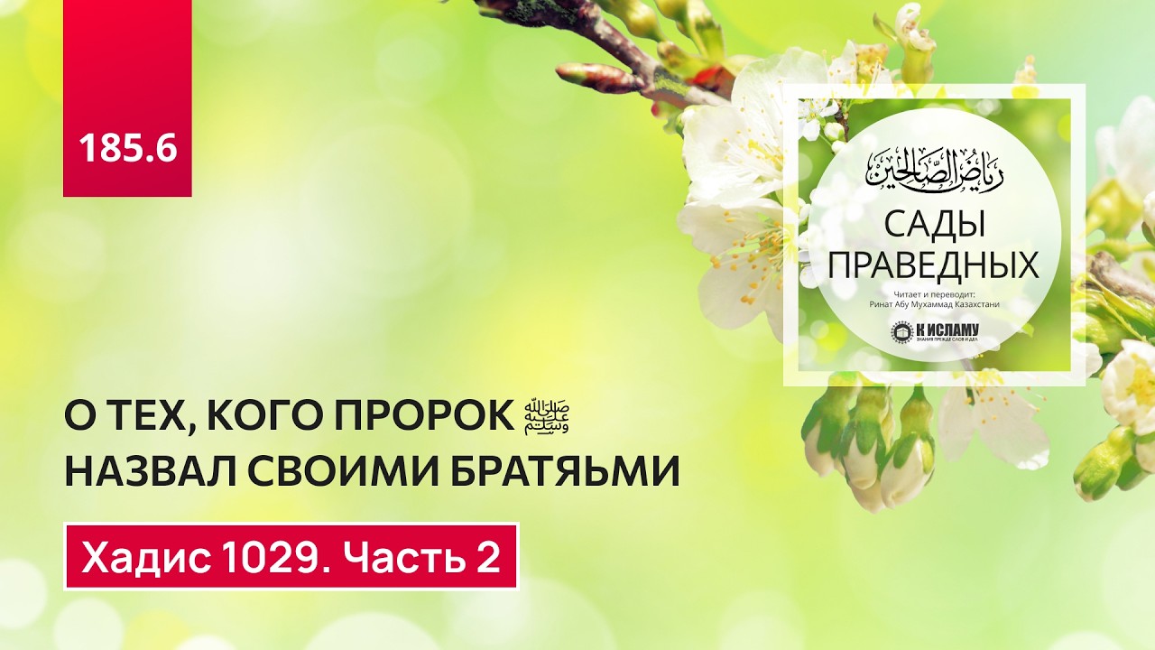 185.5 Сады праведных. О награде тому, кто делает омовение по сунне пророка ﷺ. Хадис 1029. Часть 2