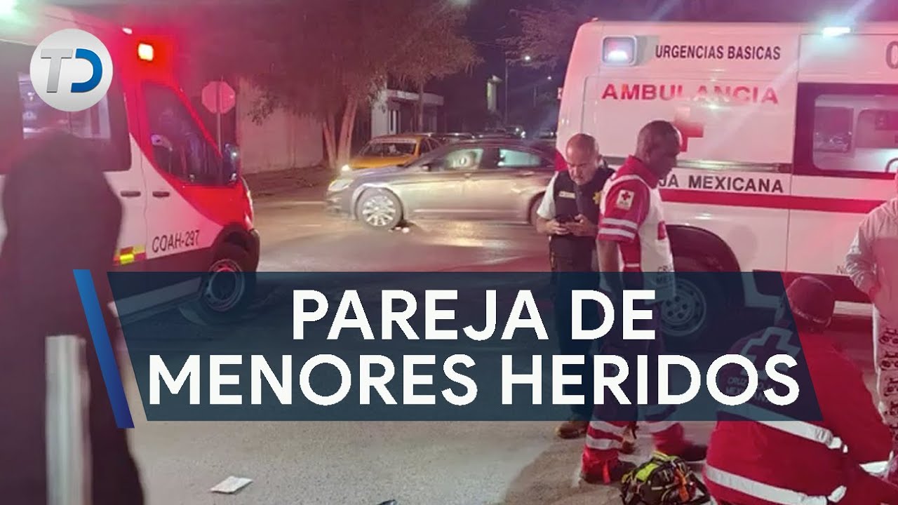 Pareja de novios menores salieron impactados por conductor