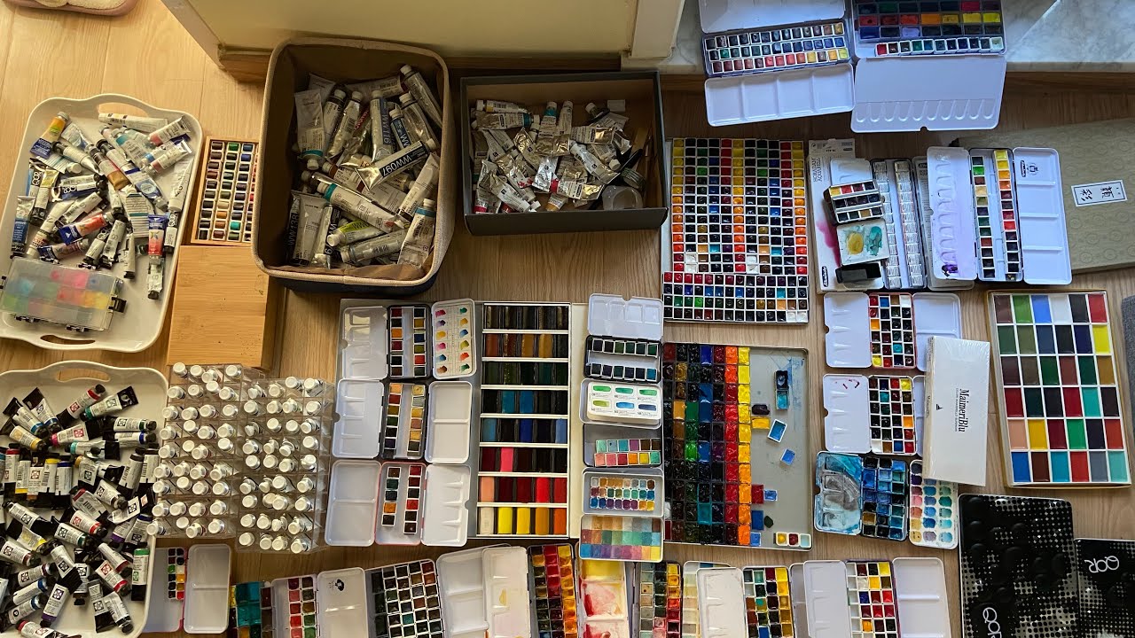 90% of my watercolor paint collection