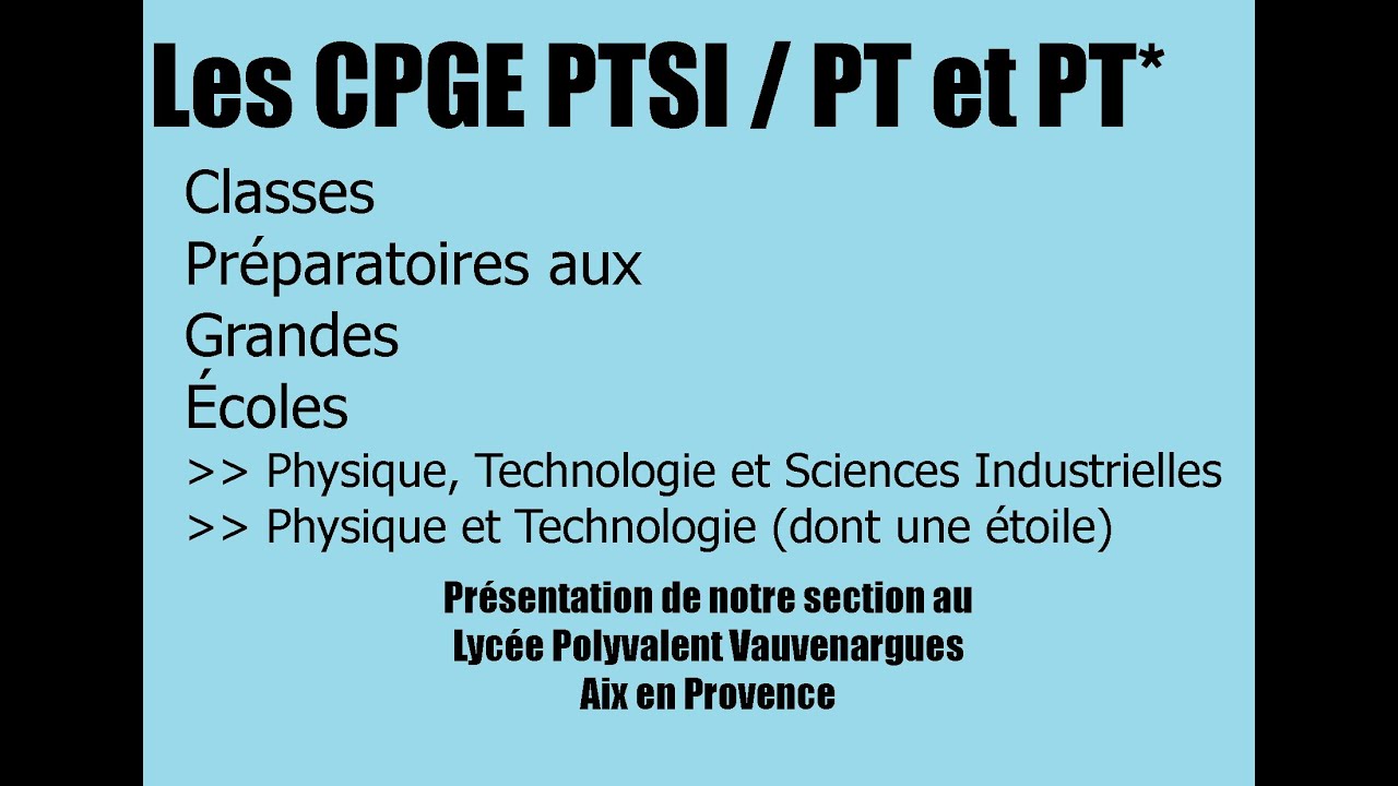 CPGE PTSI PT