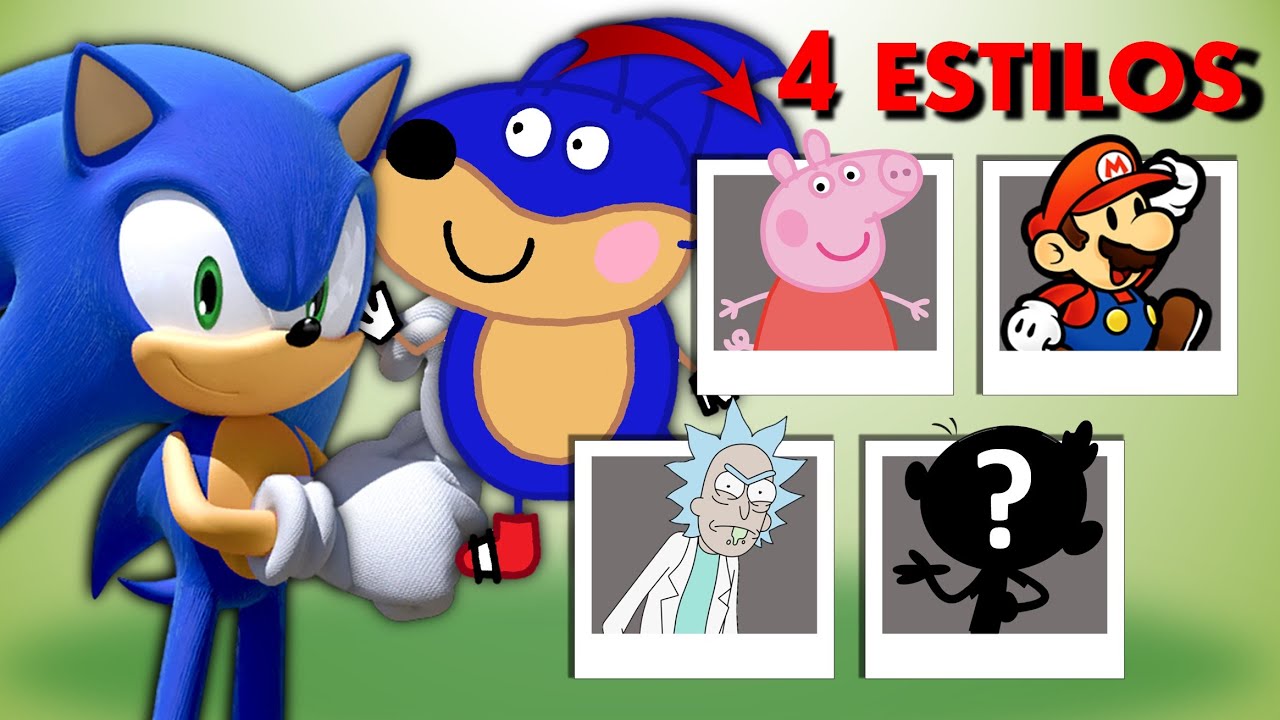 Sonic dibujado en 4 estilos diferentes || Ynsomniac Typho