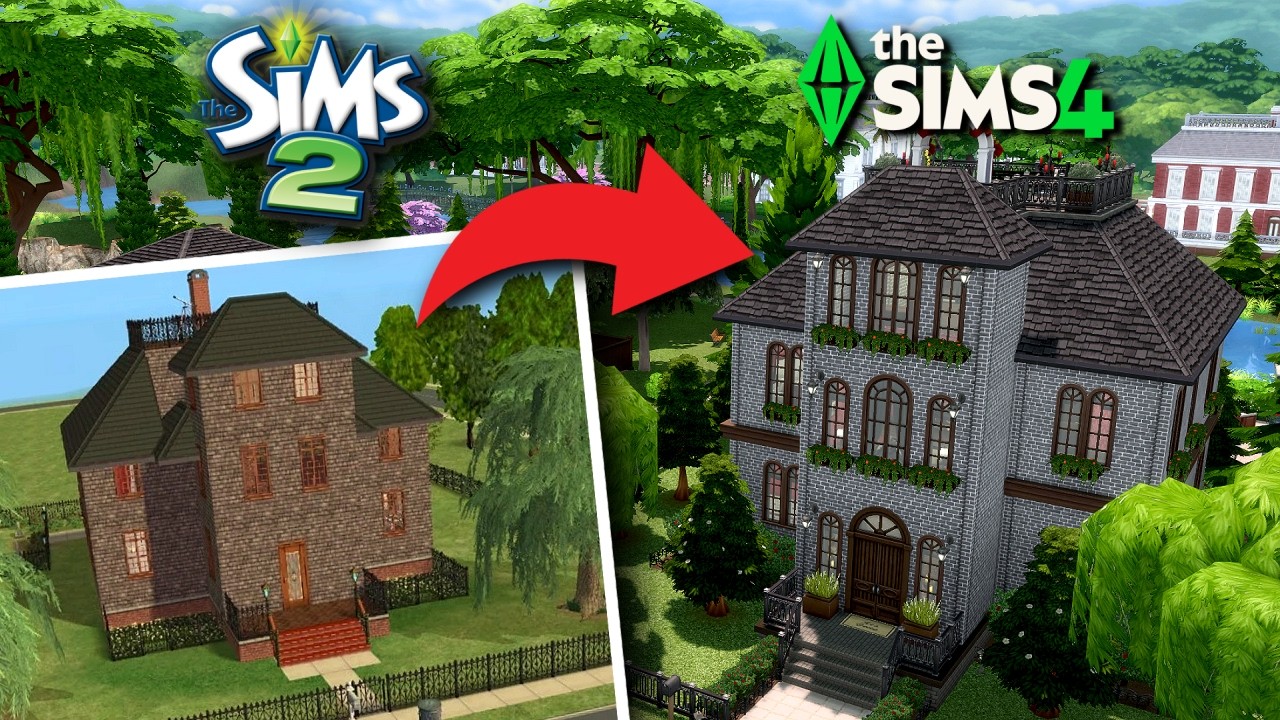 Я построил Дом Гота из The Sims 2 в The Sims 4.