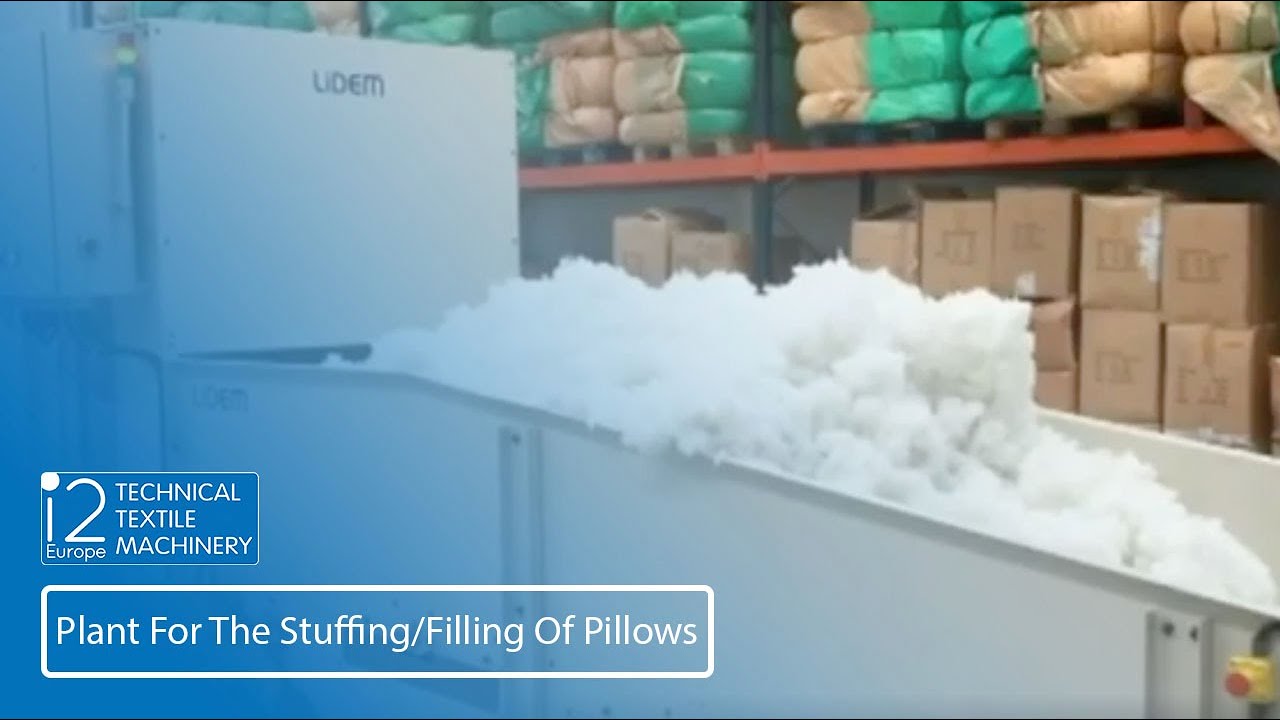 Plant for the stuffing or filling of pillows etc