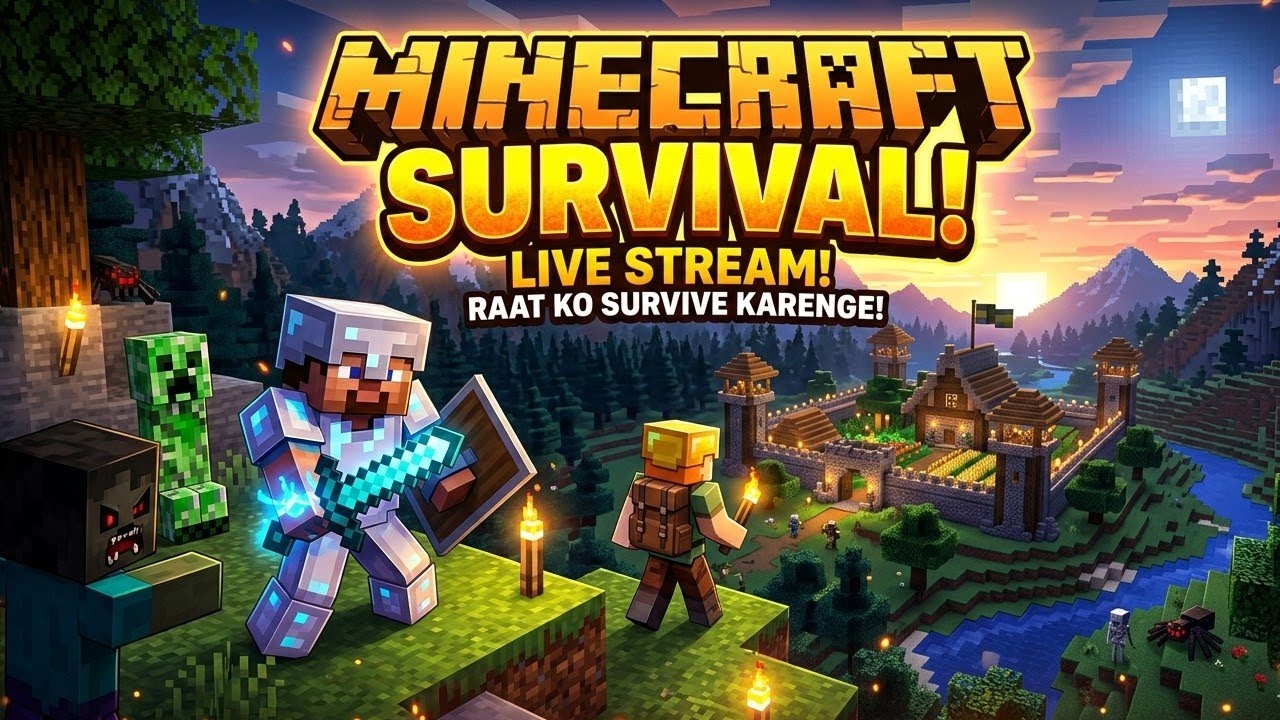 Minecraft Survival Hindi: Aaj khojenge Diamond aur Banayenge Ghar! 💎🏠