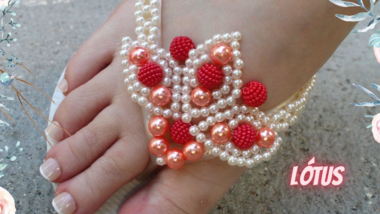 Chinelo decorado: Manta de pérolas nível intermediário(Alta lucratividade💲💲💲)