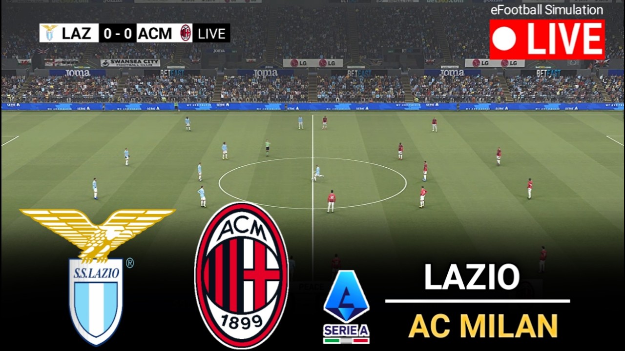 🔴IN DIRETTA - Lazio vs AC Milan | Serie A Italia 2025/26 | Simulazione  del gioco eFootball Pes 21