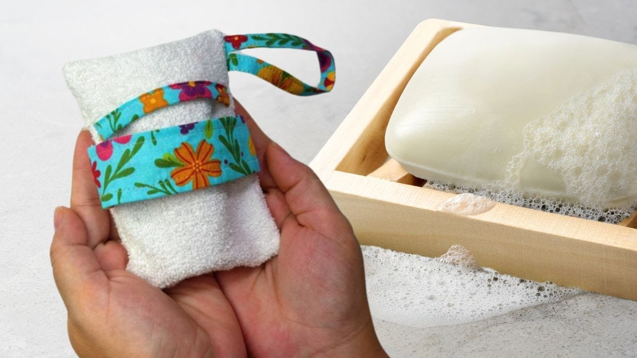 Como fazer PORTA SABONETE ESFOLIANTE PARA BANHO  Fácil e Lindo  Costura Criativa   Passo a passo DIY