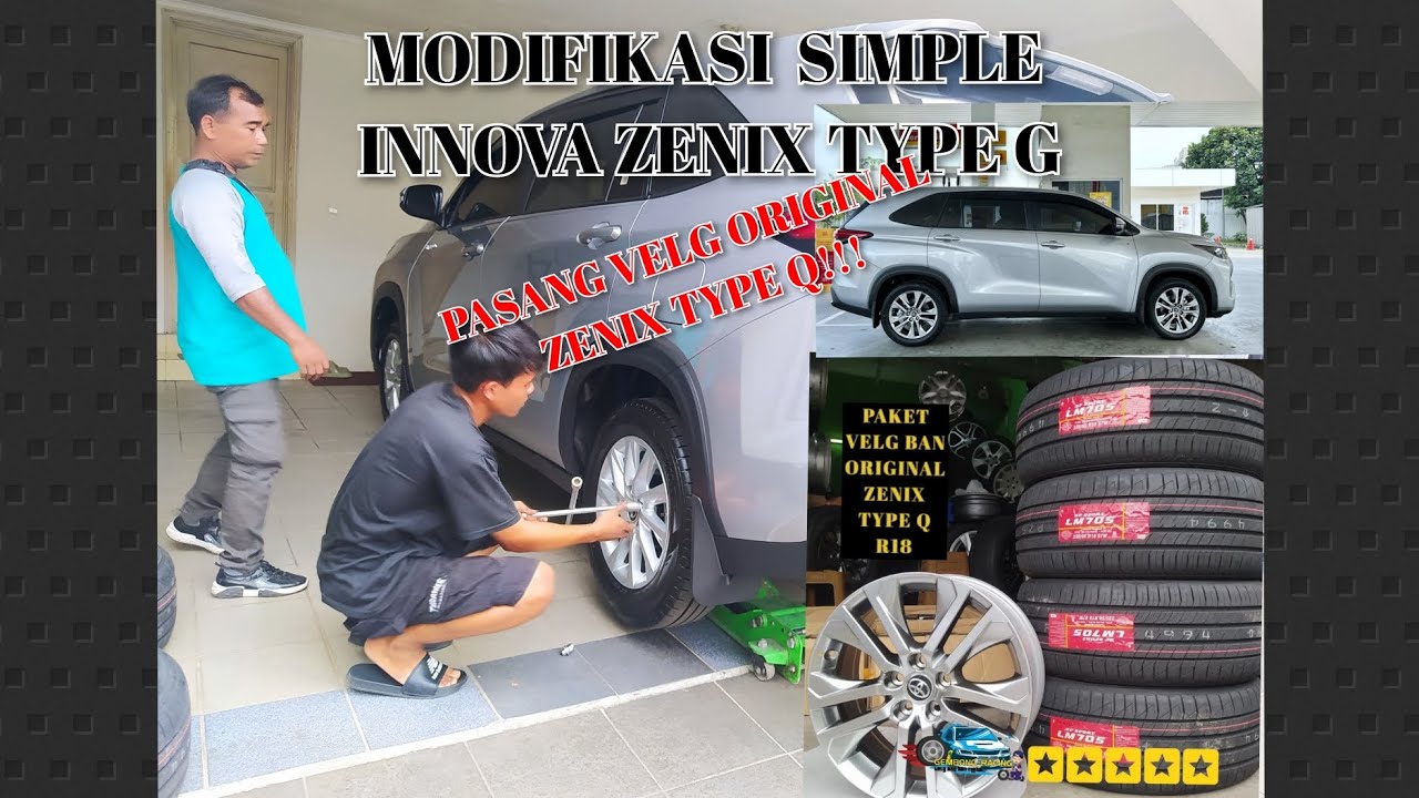 Modifikasi mobil best seller  Innova zenix type G memakai ban 235 50 18 || Ganti velg innova type Q