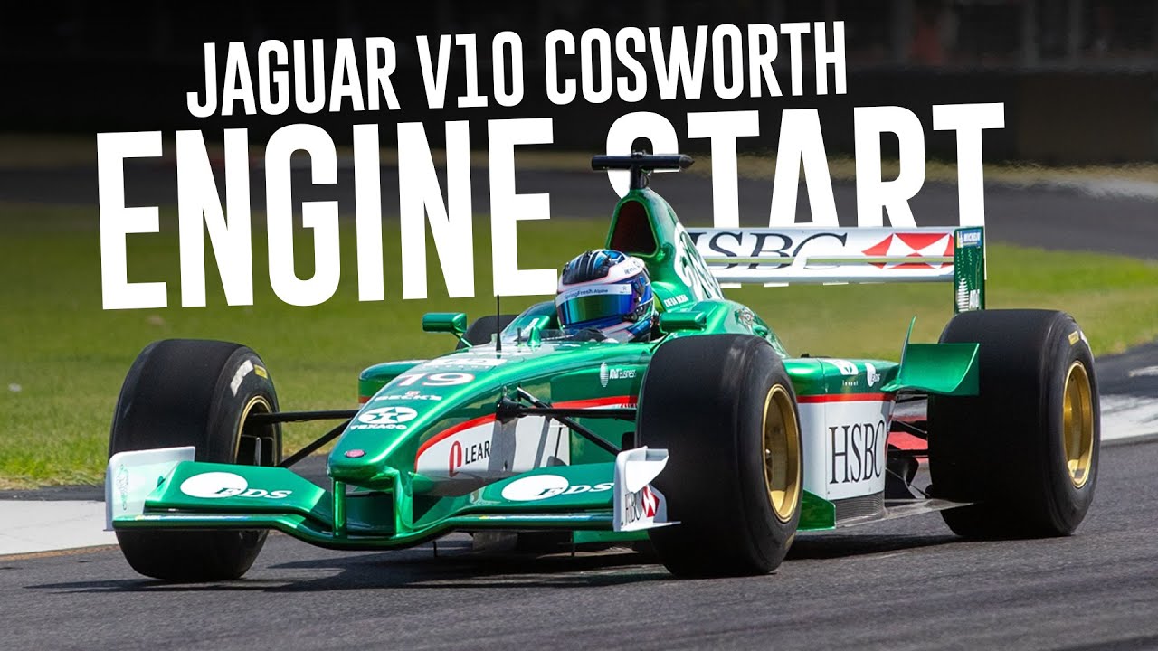 V10 Jaguar R2 Cosworth engine start