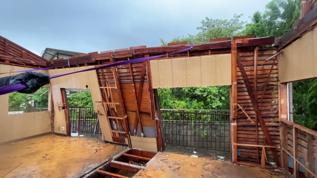 木造解体　手解体　壁引き倒し