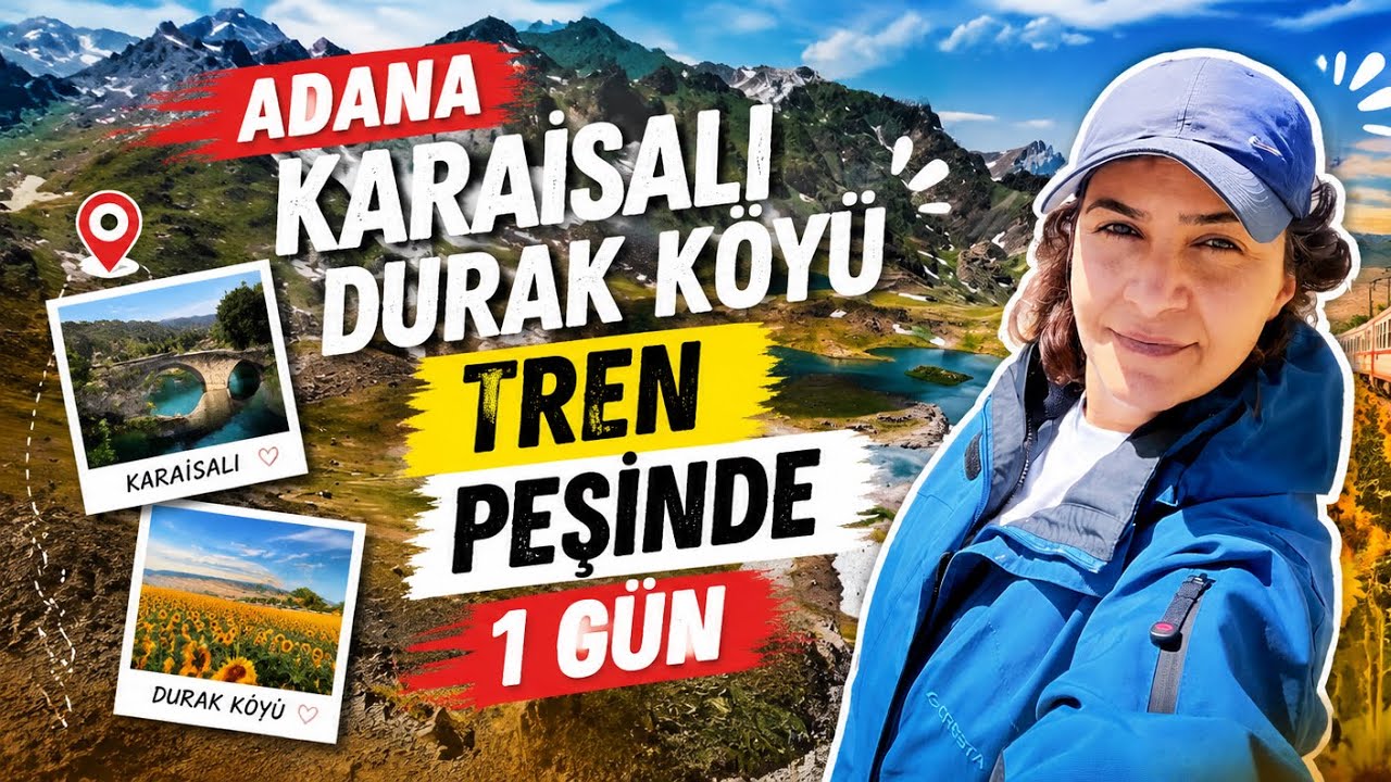 ADANA KARAİSALI DURAK KÖYÜNDE AYÇİÇEKLERİ VE TREN ÇEKİMİ