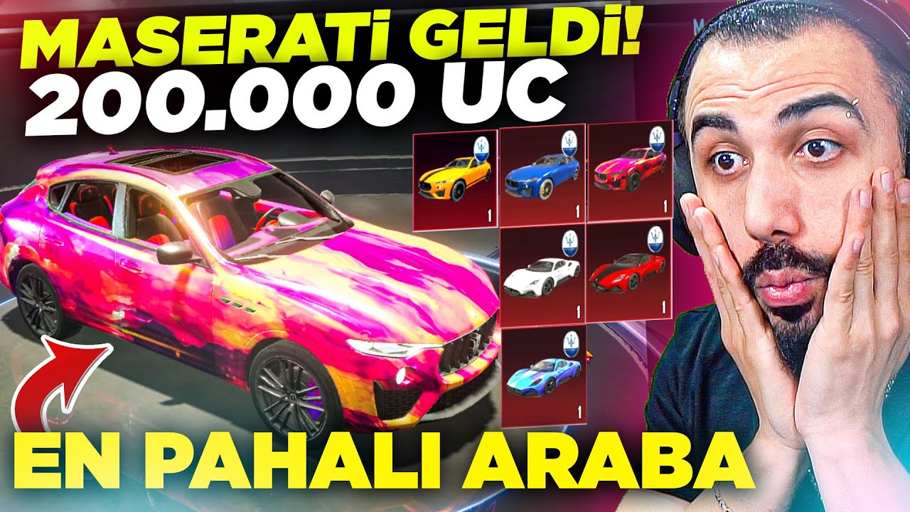 YENİ ŞAHESER MASERATİ GELDİ!! 😮 200.000 UC TÜM ARABALARI ALDIM!! | PUBG MOBILE
