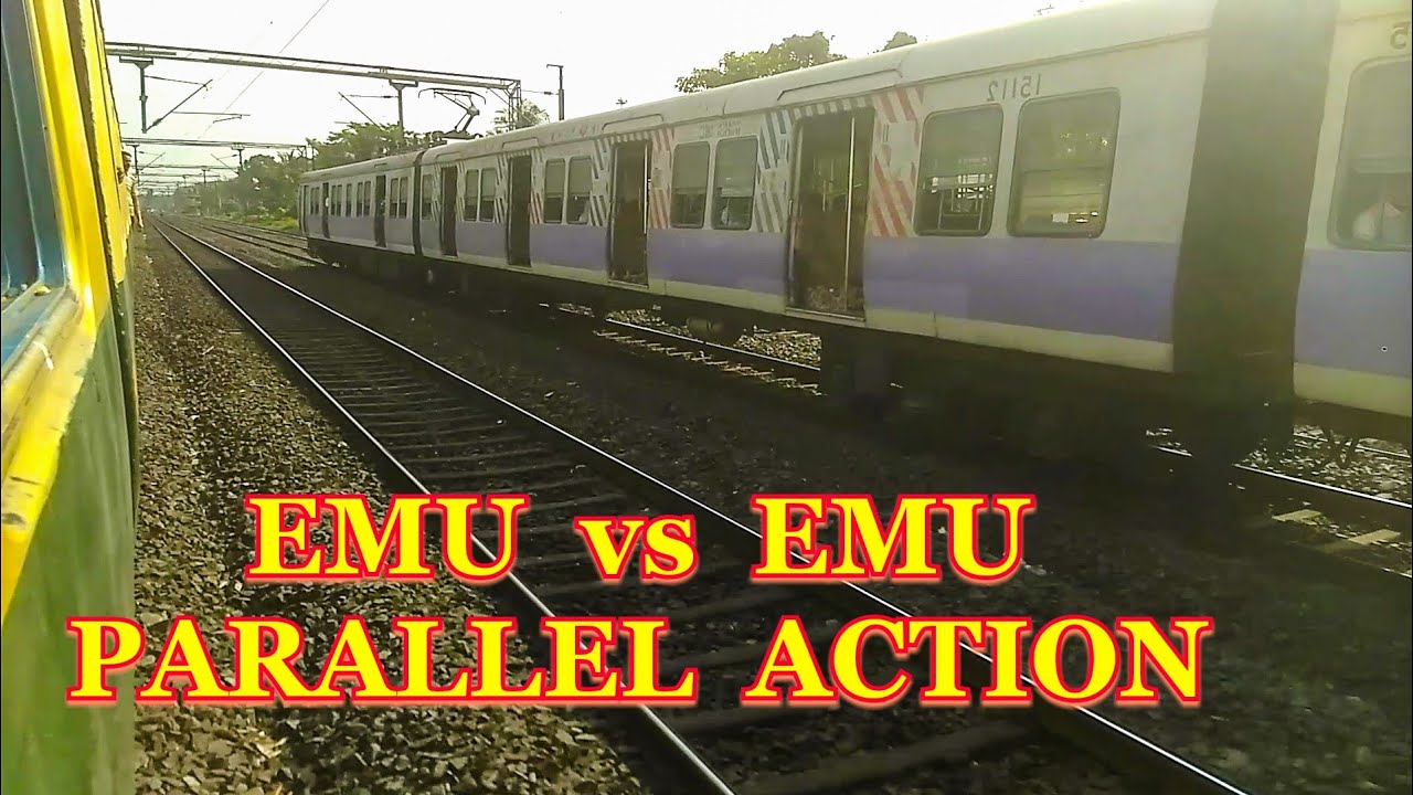 Deadly Parallel Action | EMU vs EMU | Overtake -  Reovertake Non stop Train Race in Sealdah MainLine
