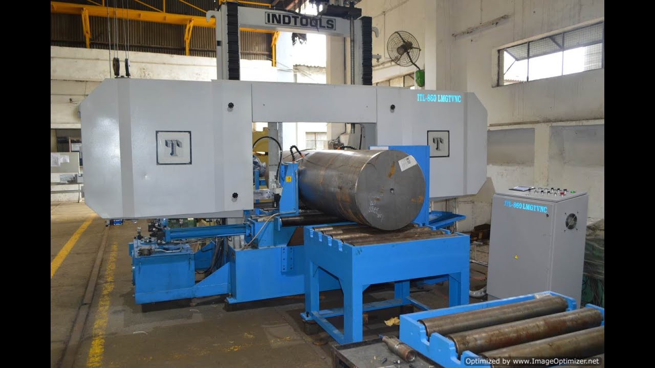 Stainless Steel 600 mm dia bar Cutting ITL Double Column Semi Automatic Bandsaw Machine 860 LMGTV NC