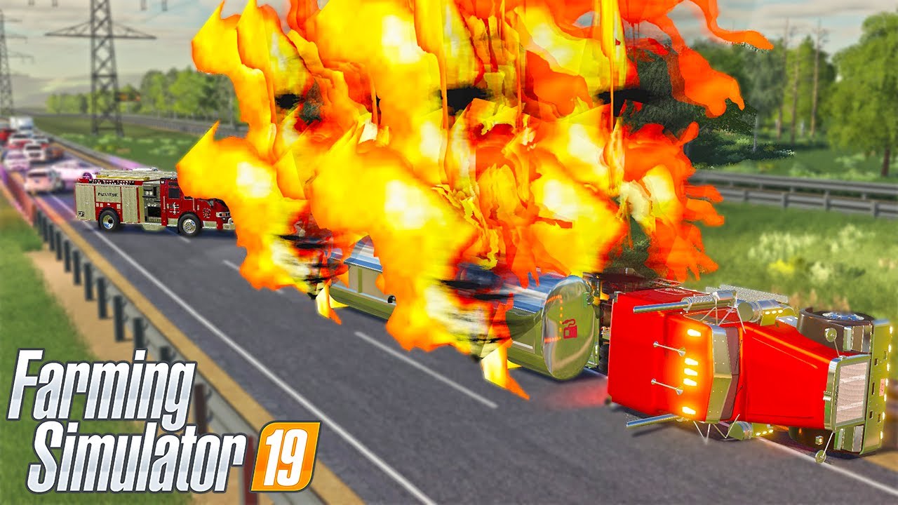 Fuel Tanker BURSTS Into Flames! (Major Accident) | Roleplay Farming Simulator 19