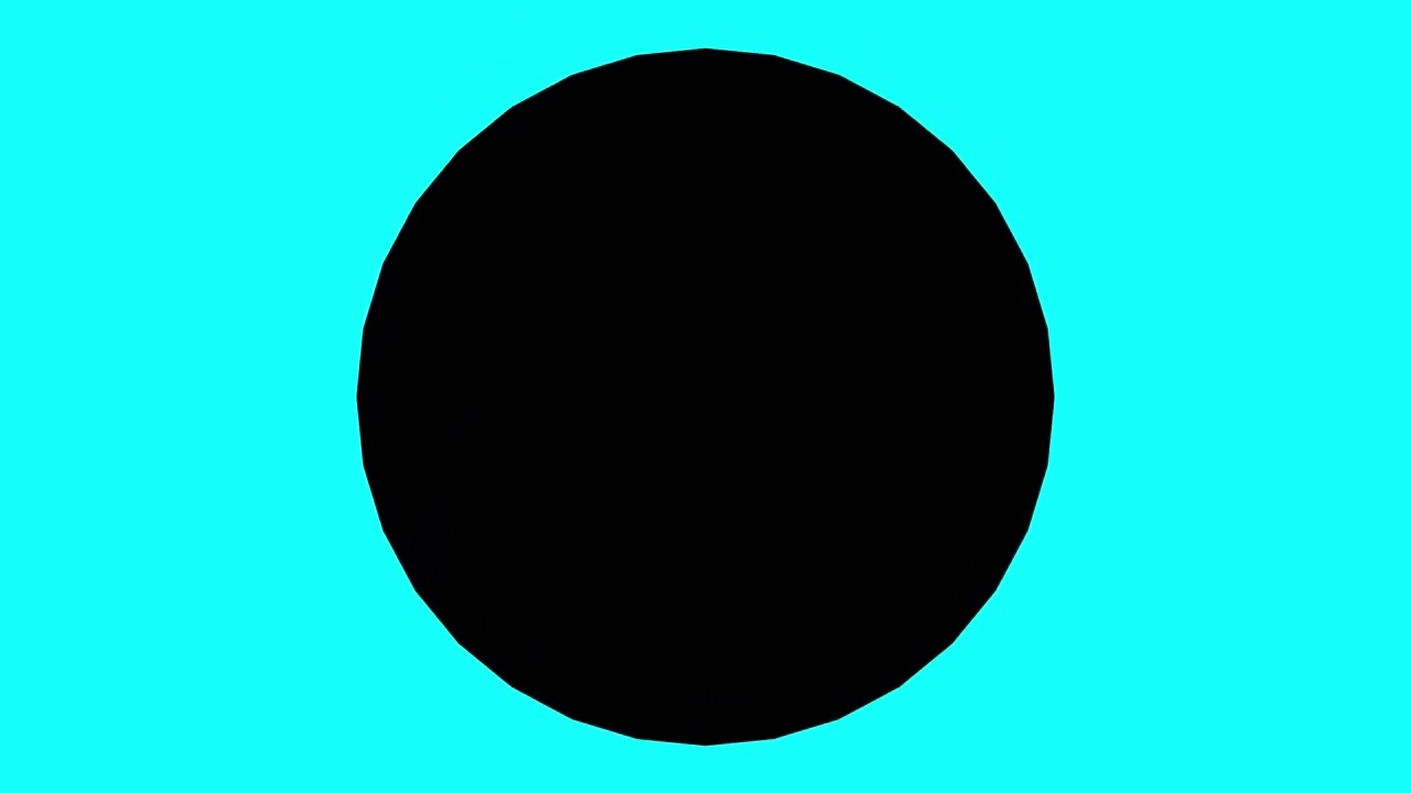 Black Triacontadigon Cyan Background Up To Down