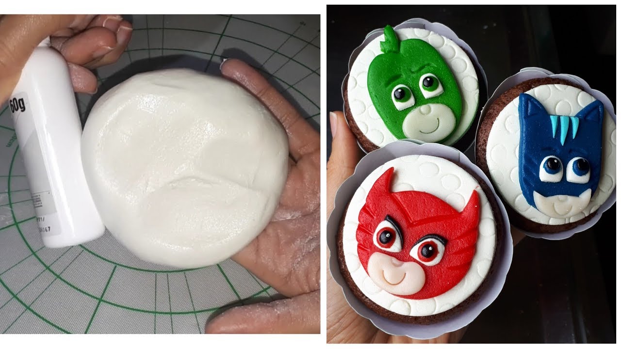 COMO TINGIR A PASTA DE LEITE NA COR BRANCA + DECORACAO PJ MASKS