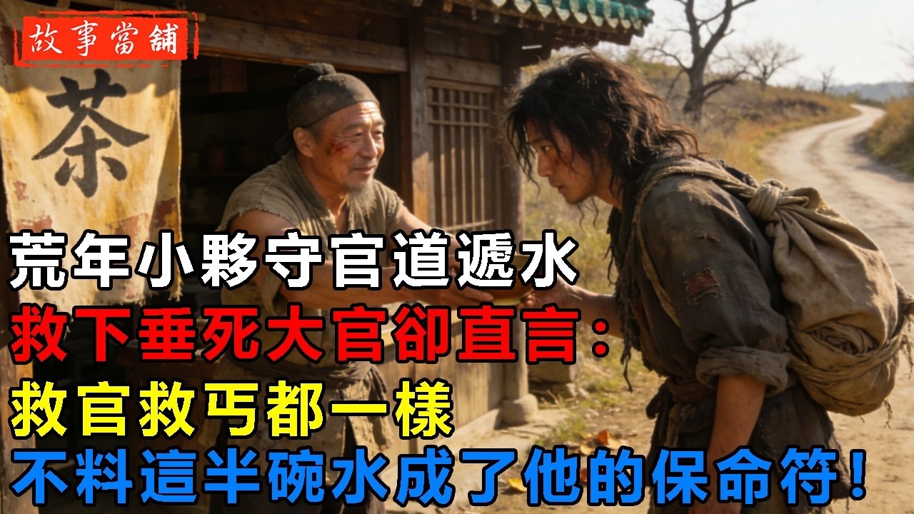 荒年小夥守官道遞水，救下垂死大官卻直言：救官救丐都一樣，不料這半碗水成了他的保命符！| 民間故事 | 故事當舖