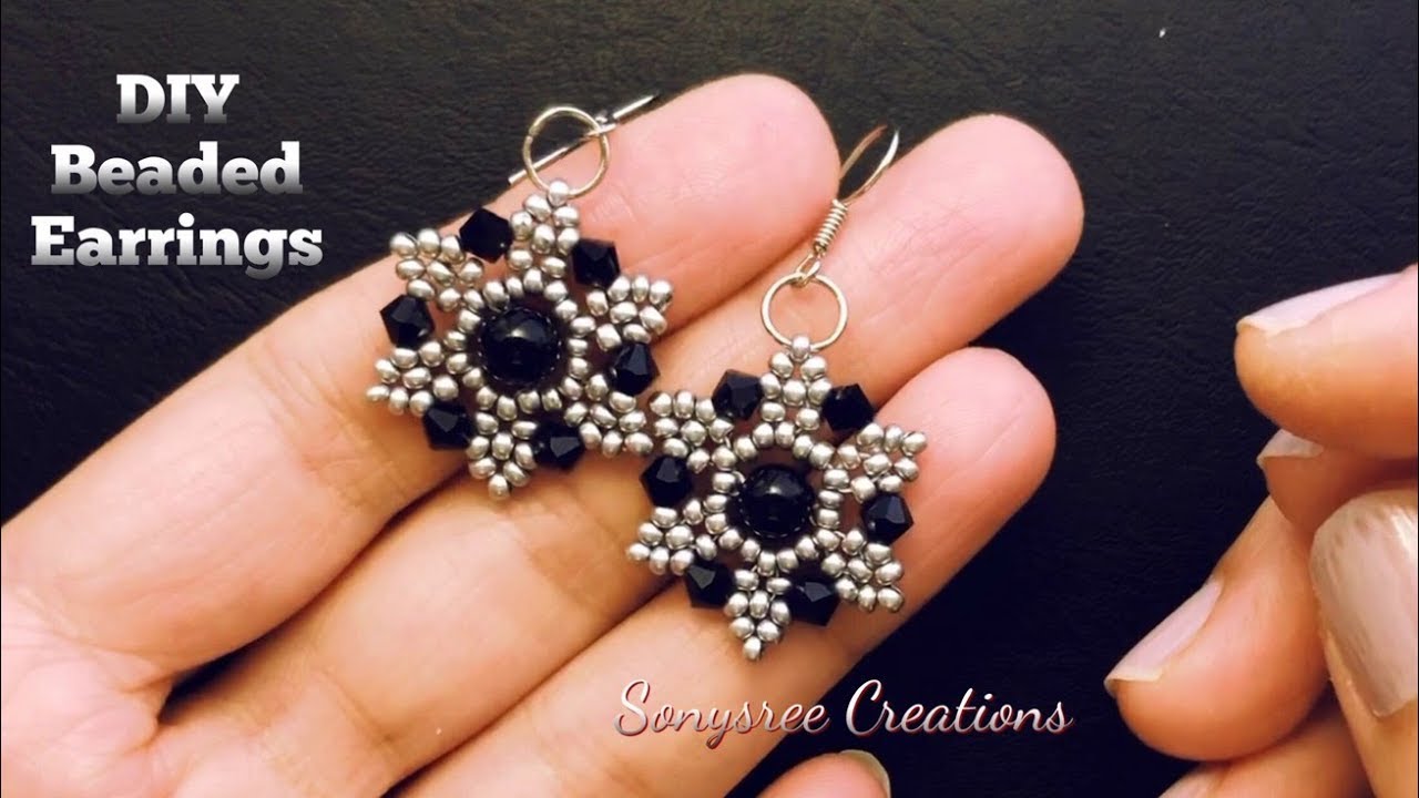 Cute Little Snowflake ❄️ Earrings.DIY Beaded Earrings