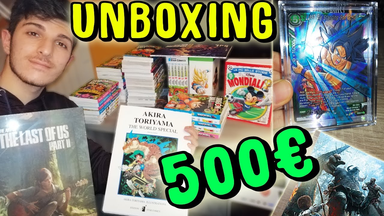 500€ UNBOXING in MANGA di DRAGONBALL e ARTBOOK GIOCHI PS4!! *wow*