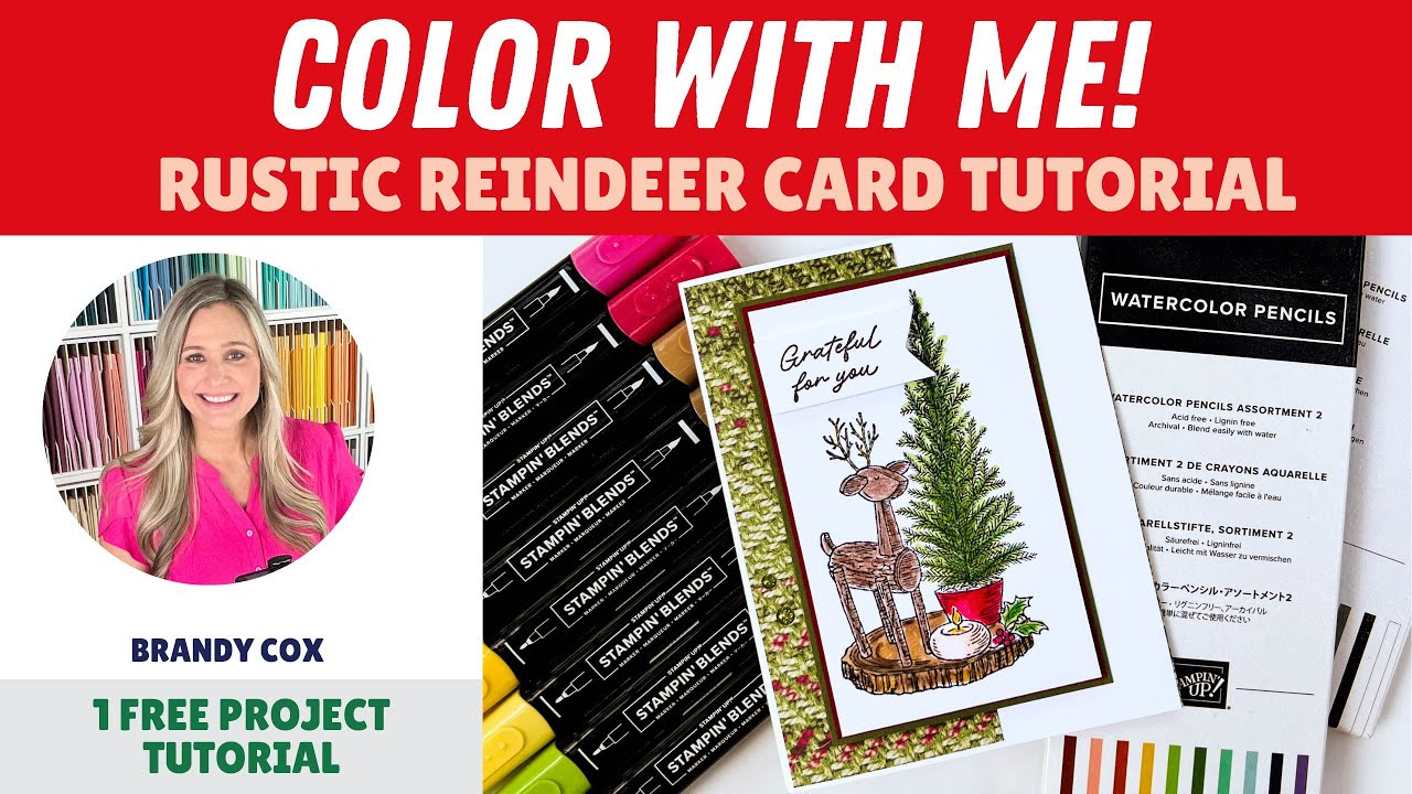 Color with Me! Rustic Reindeer Card: Blends + Watercolor Pencils Technique