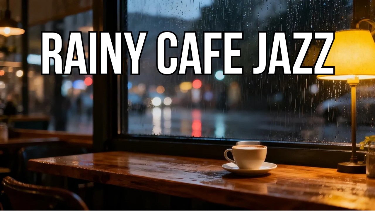 RAINY CAFE JAZZ ☕ Cozy Coffee Shop Ambience with Smooth Jazz & Rain Sounds