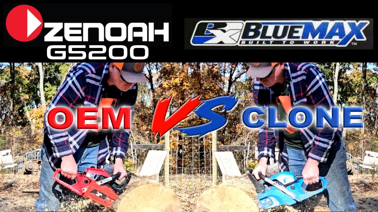 Zenoah 5200 vs BlueMax 5200, Redmax g5000, 5000, clone chainsaw