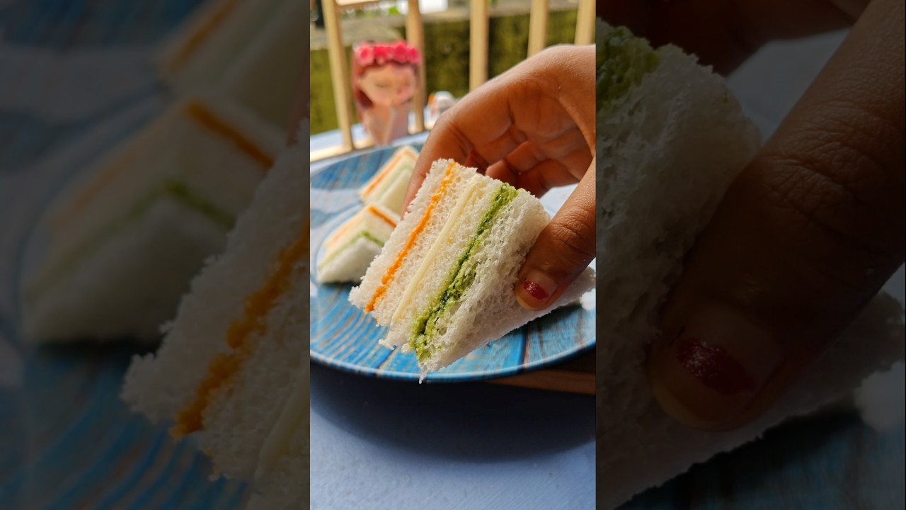 Independence Day Special: Tricolor Sandwich Recipe 🇮🇳 #shorts #sandwich #viralvideo #shortsfeed