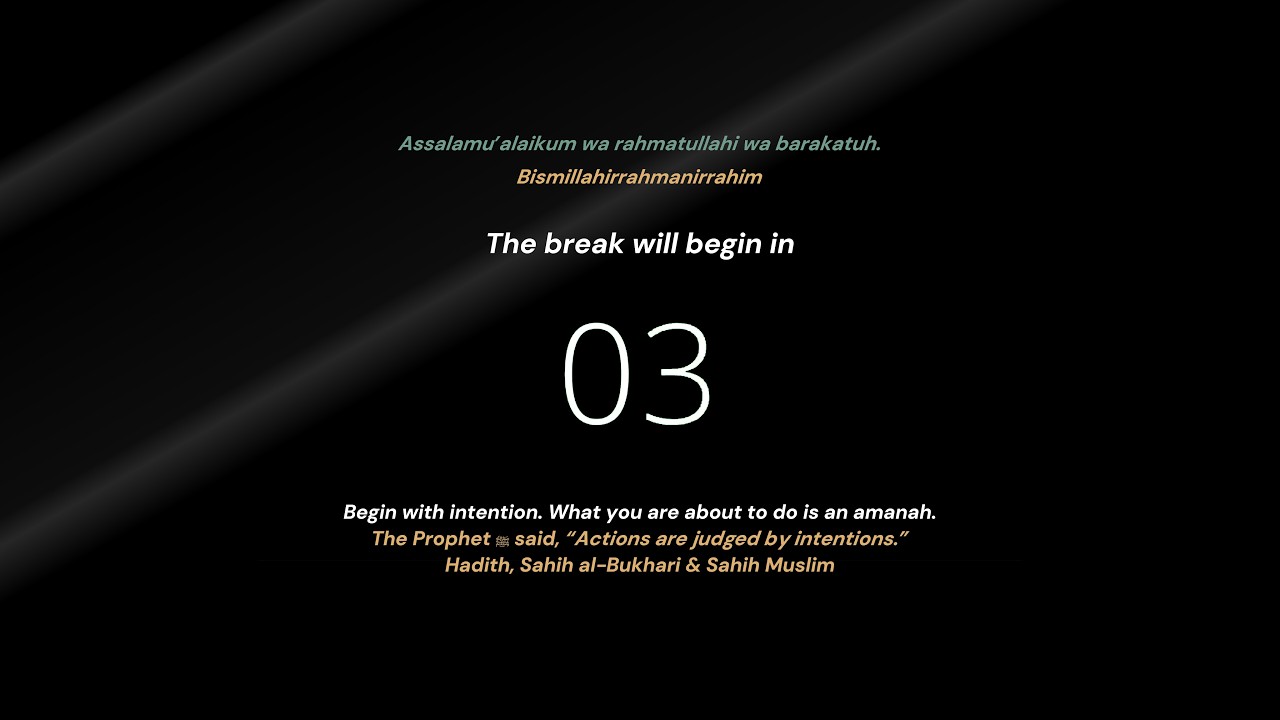 25 / 5 Islamic Pomodoro Timer – 2.5 Hours Calm Focus | No Music | Qur’an & Hadith Reminders