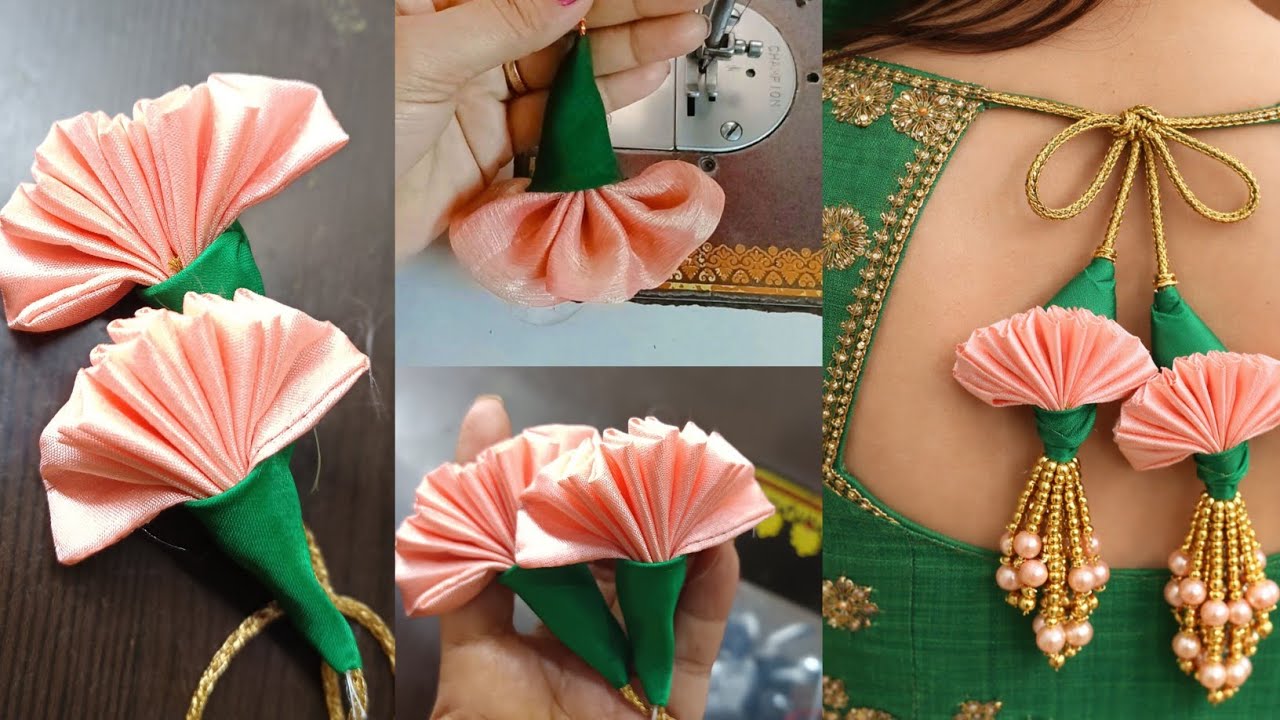 Flower Latkan Design Cutting and Stitching/ Latest Blouse Latkan Design 