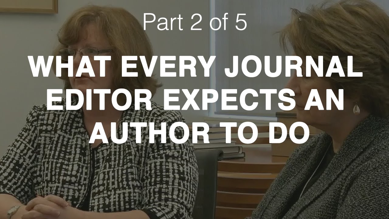 What every journal editor expects an author to do