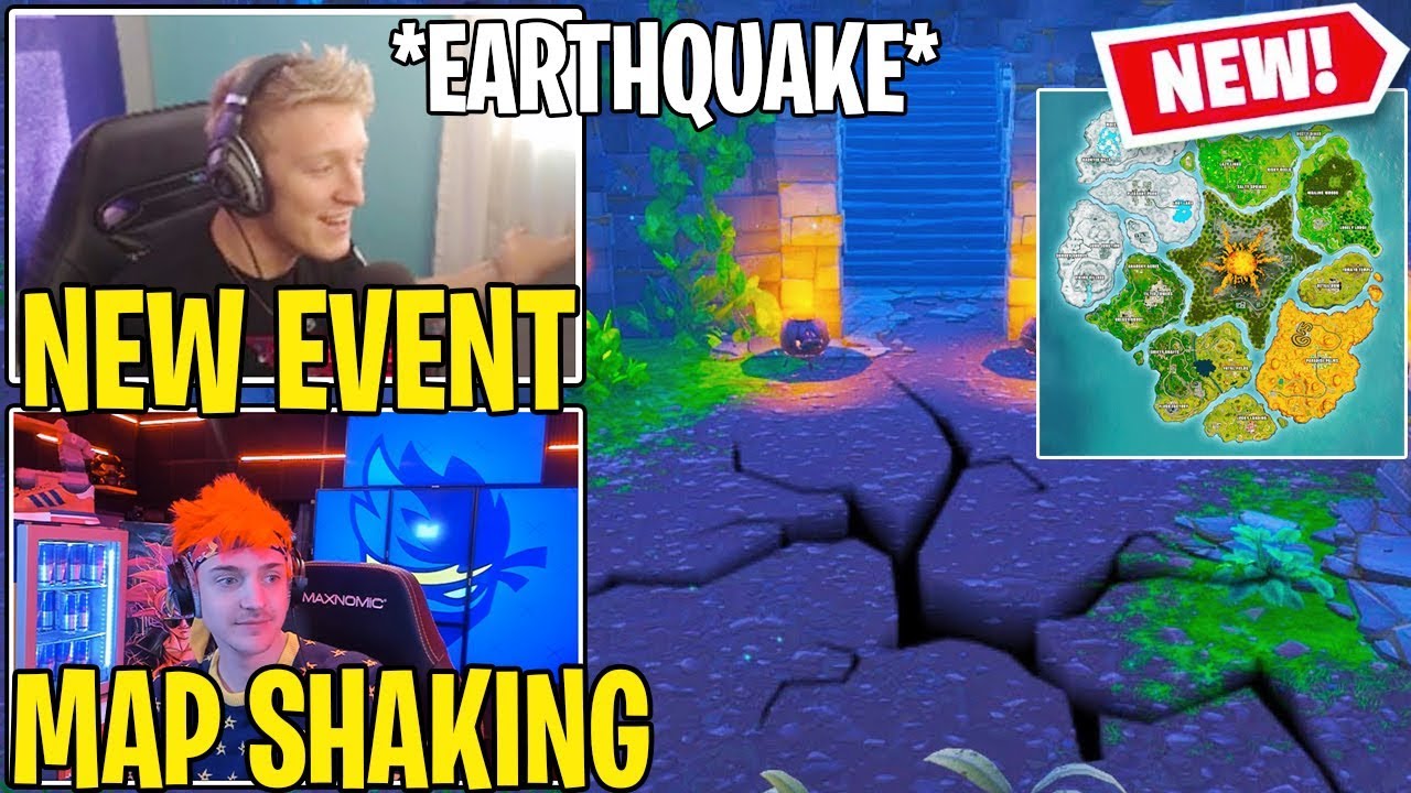 Streamers React/Experience *NEW* Fortnite EARTHQUAKE Event!! (Map Shaking)