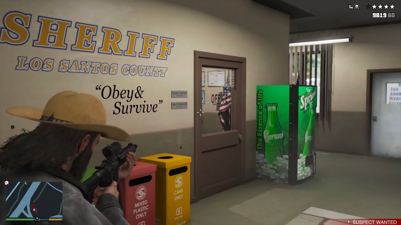 GTA 5 - Trevor's Paleto Bay Sheriff's Office Massacre + Six Star Escape