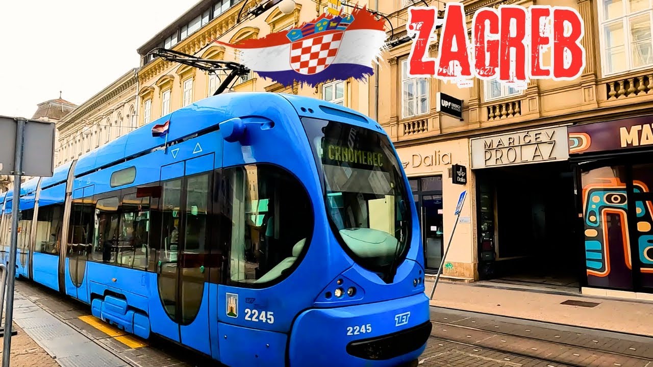 WALKING TOUR 4K ZAGREB CROATIA, SCENIC WALK ACROSS THE OLD TOWN ASMR STREET SOUNDS