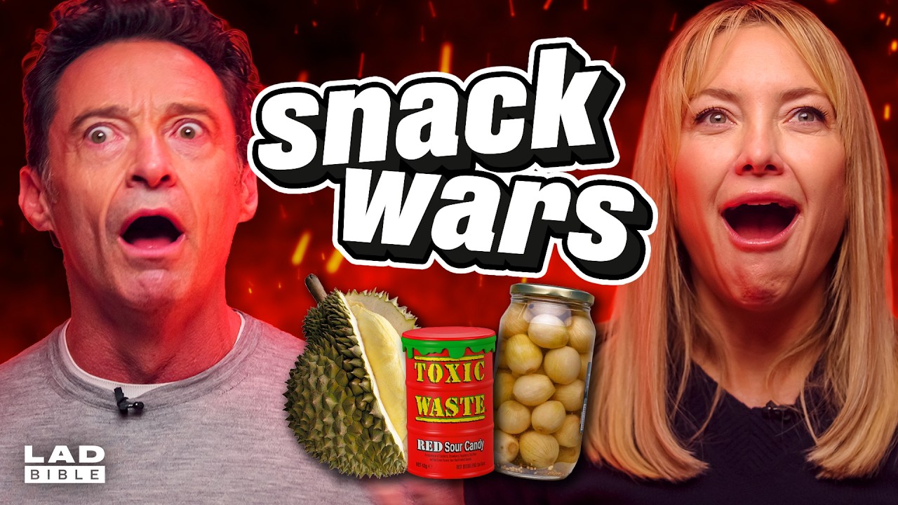 Hugh Jackman and Kate Hudson Face Off In The Ultimate Snack Wars: Showdown