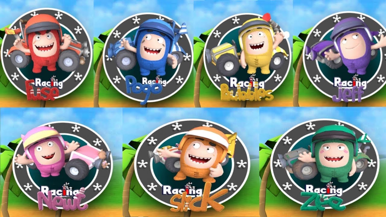 Racing Fuse,Pogo,Bubbles,Slick,Newt,Jeff, Zee All Run | Oddbods turbo Run Droidzman Gameplay