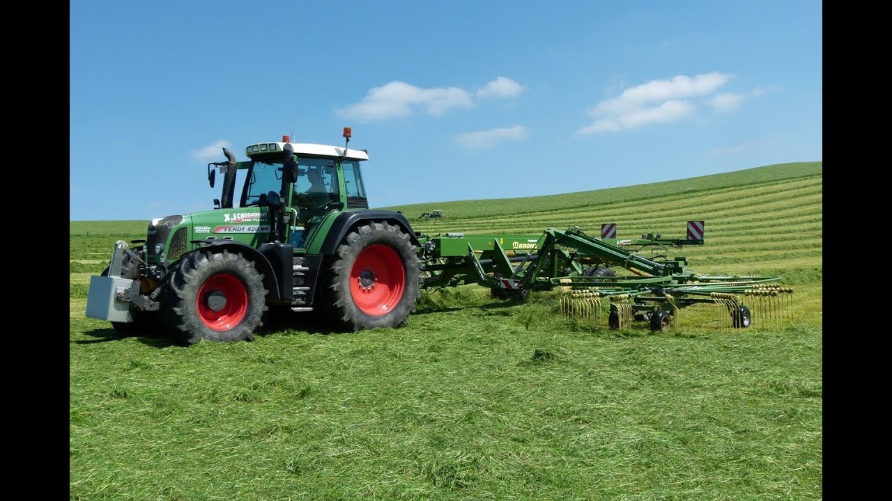 Fendt Vario 820 & Krone Swadro 1400 in action - X.Schoonbroodt à l'andainage 2012