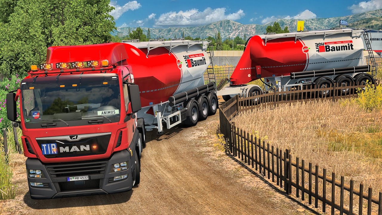 Twin Cement Silo Delivery Through Narrow Dirt Roads of Greece | 