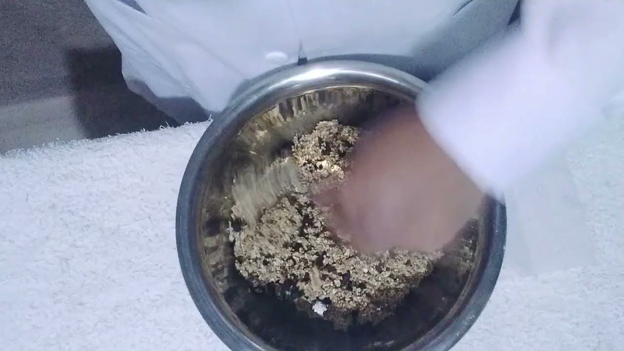 Elaborando barra nutritiva con avena, quinua, cañihua, kiwicha, pasas y miel.